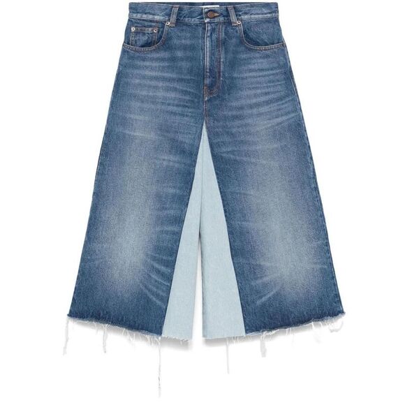 CHLOE Pants - CHLOE Wide Leg Denim Pants with Contrast Panel Women DENIM